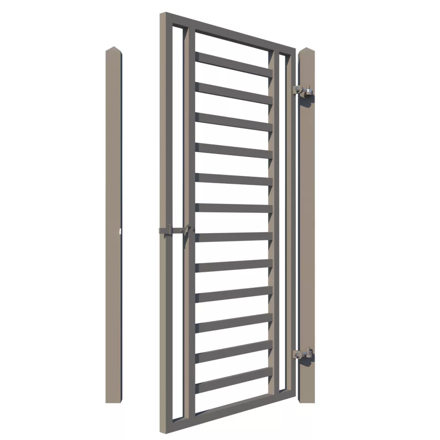 Metal side gate - The Camden - showing opening from rear - Gates and Fences UK