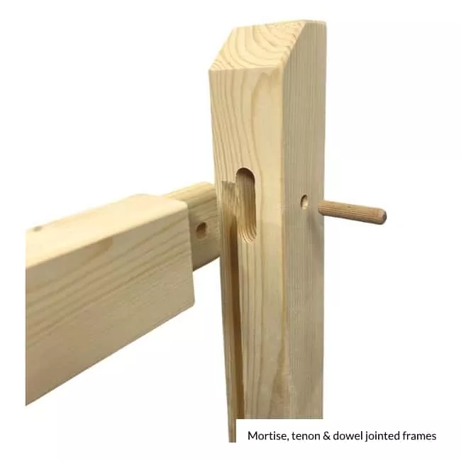 Mortise tenon and dowel jointed frame