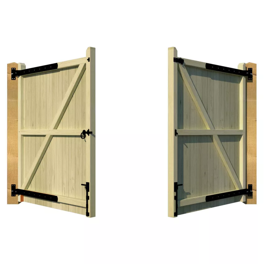 Wooden Driveway Gate - The Brentwood - rear 1
