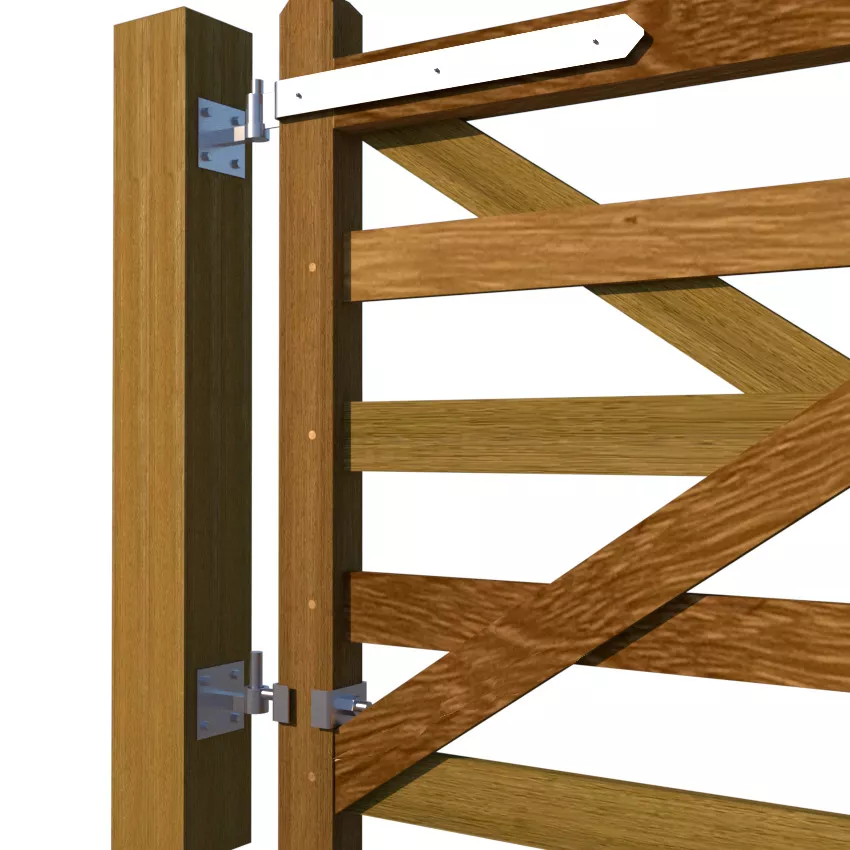 5 Bar Field Gate and Access - hardwood iroko
