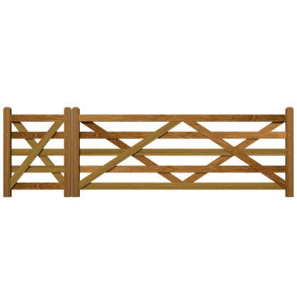 5 Bar Field Gate and Access - hardwood iroko