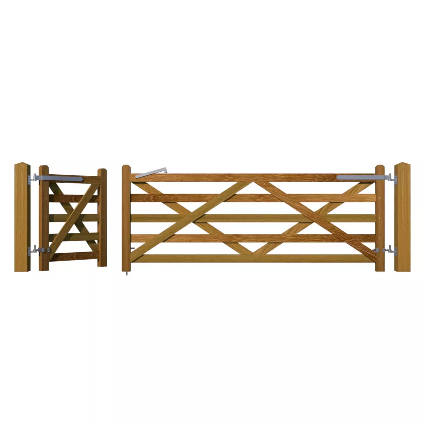 Hardwood 5 Bar Field Gate & Access - Image 2
