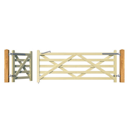 5 Bar Field Gate and Access - open