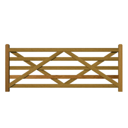 5 Bar Field Gate - hardwood iroko