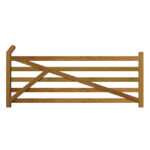 Arch Top Field Gate in Iroko