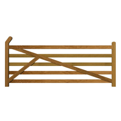 Arch Top Field Gate in Iroko
