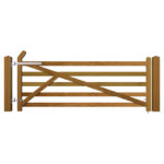 Arch Top Field Gate in Iroko - rear