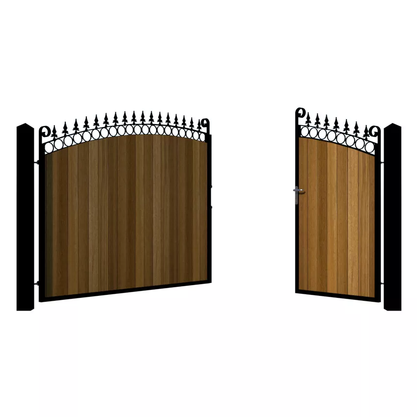 Bath Iroko Split Driveway Gate