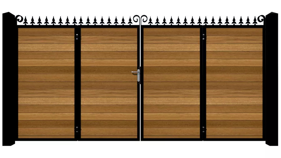 Bi-fold Gates Metal Framed with Hardwood - The Dartford