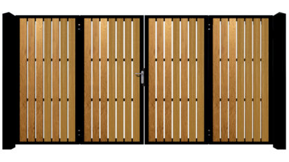 Bi-fold Gates Metal Framed with Hardwood - The Henley