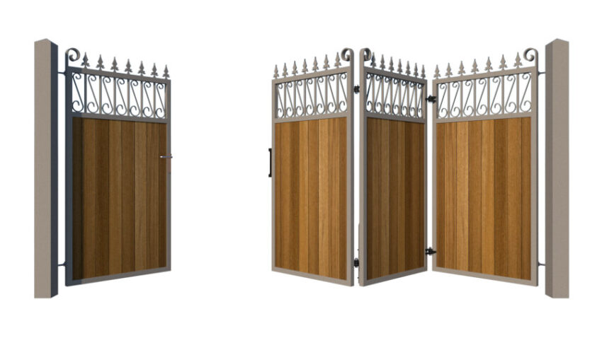Bi-fold Gates Metal Framed with Hardwood - The Lemmington - 3+1 opening