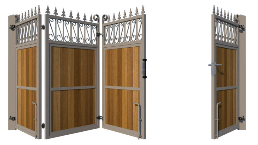 Bi-fold Gates Metal Framed with Hardwood - The Lemmington - 3+1 rear