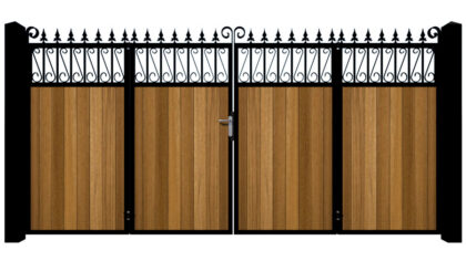 Bi-fold Gates Metal Framed with Hardwood - The Lemmington