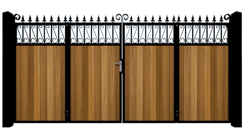 Bi-fold Gates Metal Framed with Hardwood - The Lemmington