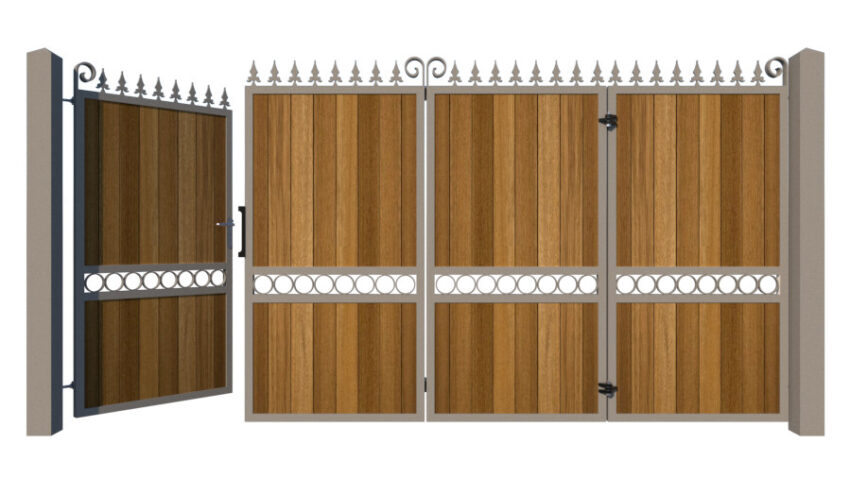 Bi-fold Gates Metal Framed with Hardwood - The Sandbanks - 3+1 open
