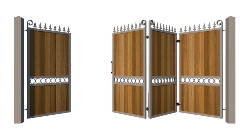 Bi-fold Gates Metal Framed with Hardwood - The Sandbanks - 3+1 opening