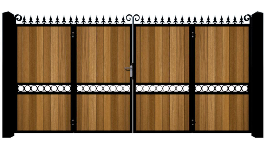 Bi-fold Gates Metal Framed with Hardwood - The Sandbanks