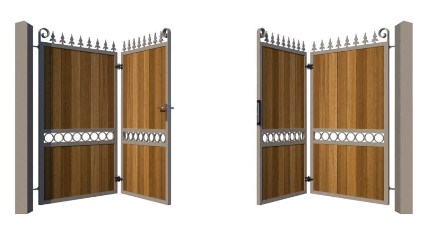 Bi-fold Gates Metal Framed with Hardwood - The Sandbanks - opening
