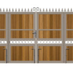 Bi-fold Gates Metal Framed with Hardwood - The Sandbanks - rear