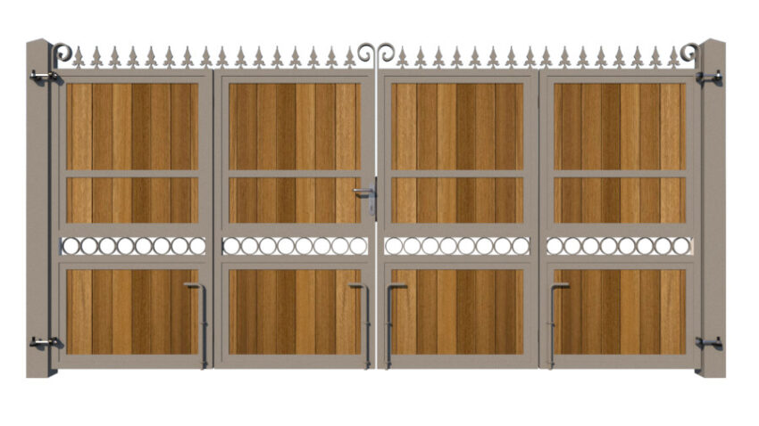 Bi-fold Gates Metal Framed with Hardwood - The Sandbanks - rear