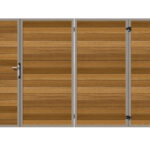 Bi-fold Gates Metal Framed with Hardwood - The Stamford - 3+1