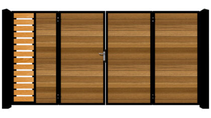Bi-fold Gates Metal Framed with Hardwood - The Stamford