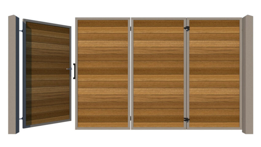 Bi-fold Gates Metal Framed with Hardwood - The Warwickshire - 3+1 open
