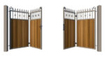 Bi-fold Gates Metal Framed with Hardwood - The Wilton - opening