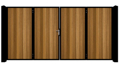 Bi-fold Gates Metal Framed with Hardwood - The York