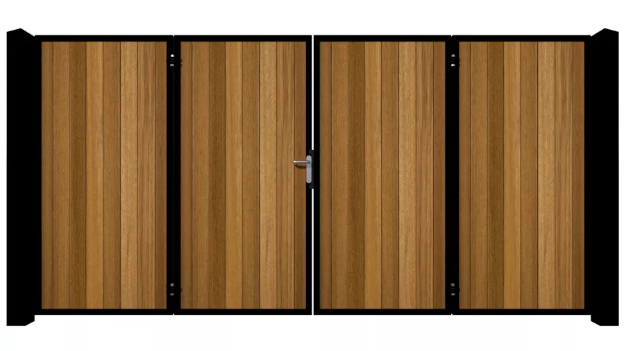 Bi-fold Gates Metal Framed with Hardwood - The York