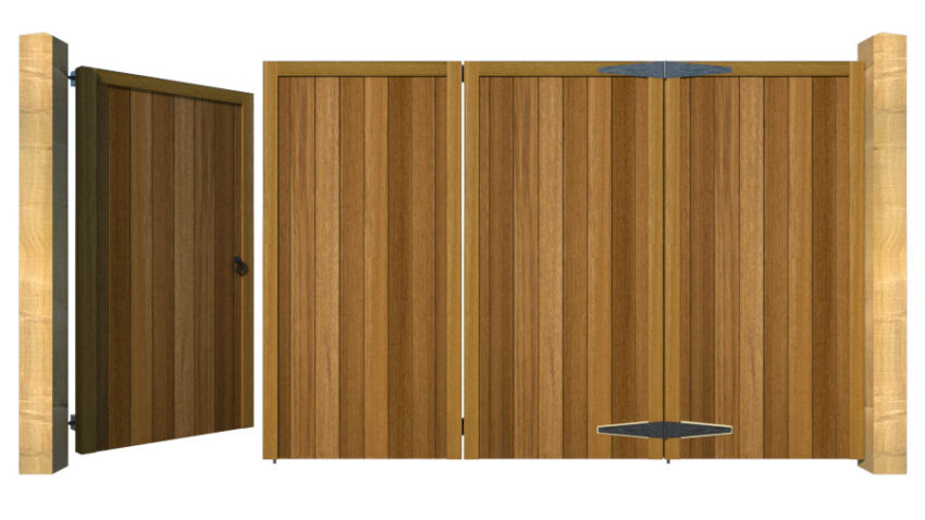 Bi-fold Gates - The Guildford - front 3+1 open