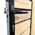 Close up of gate handle