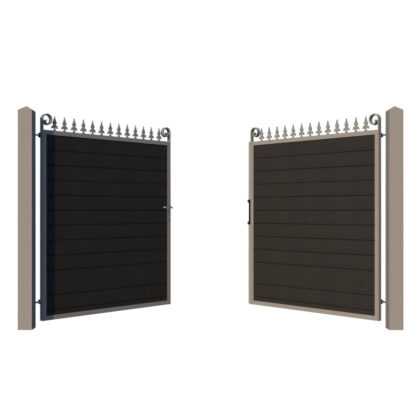 Composite Driveway Gate - The Dartford - Anthracite Grey - opening