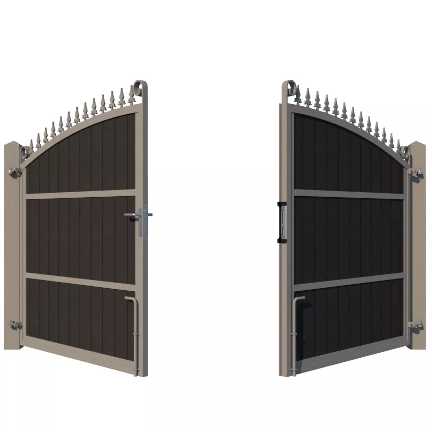 Composite Driveway Gate - The Dorchester - Anthracite Grey - opening rear