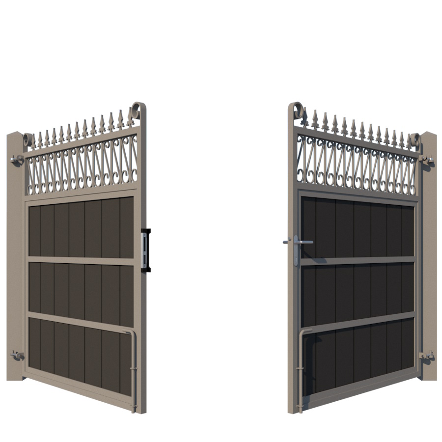 Composite Driveway Gate - The Lemmington - opening up from rear
