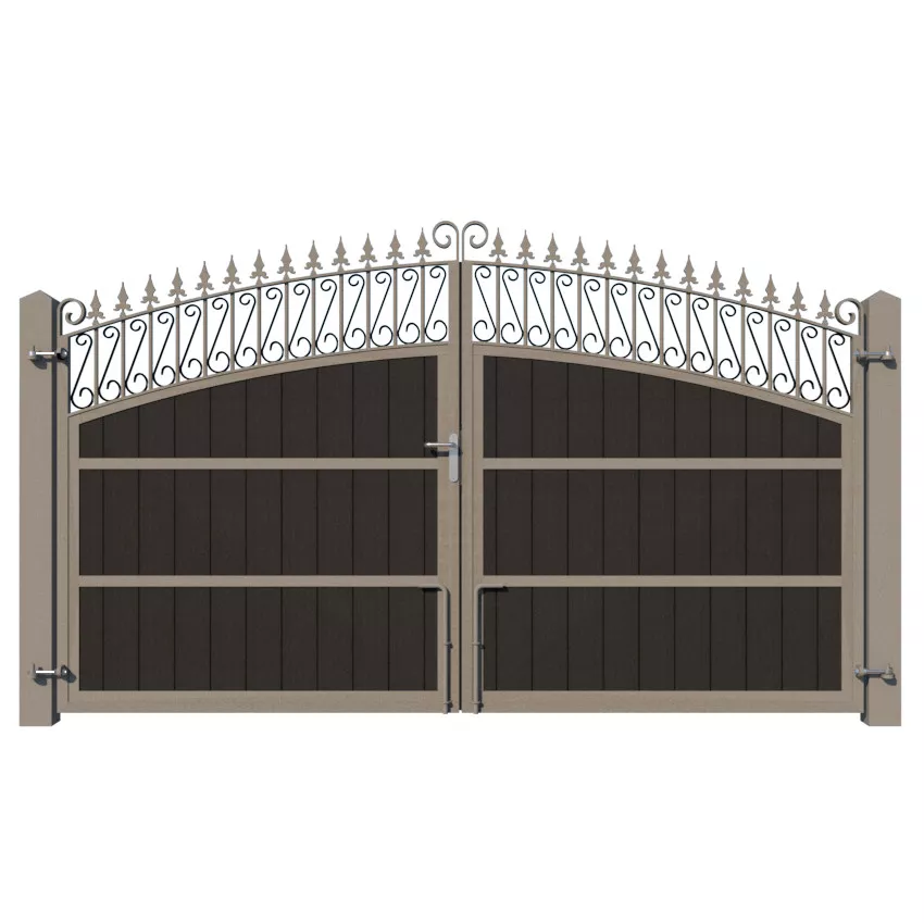 Composite Driveway Gate - The Oxford - Walnut - rear
