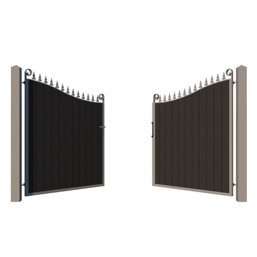 Composite Driveway Gate - The Portsmouth - Anthracite Grey - opening