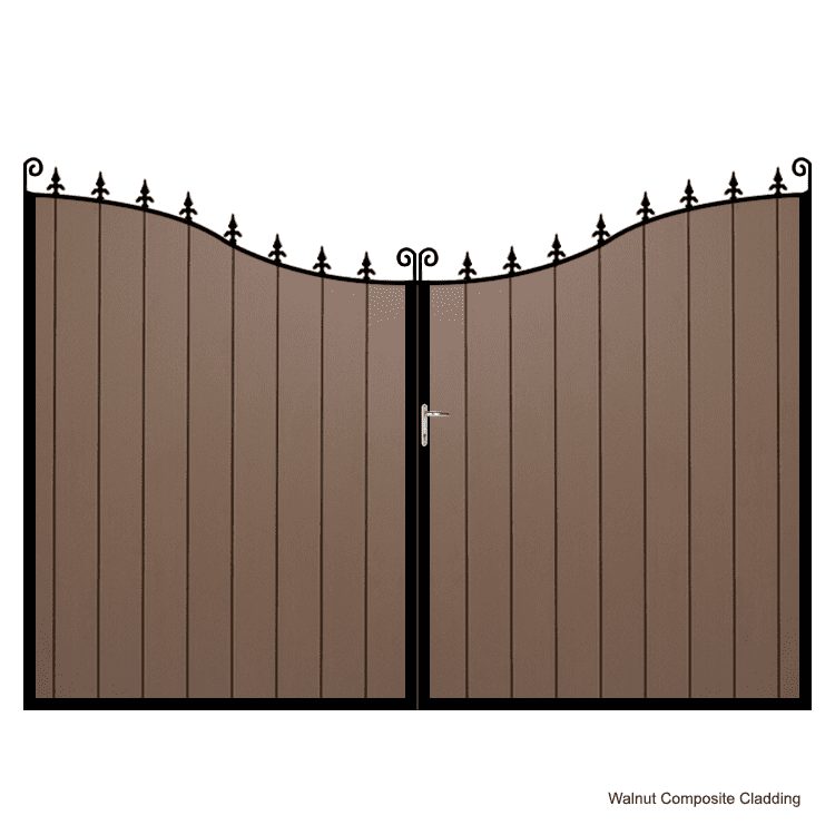 Composite Driveway Gate - The Portsmouth - Walnut