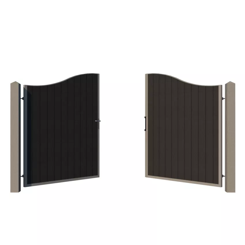 Composite Driveway Gate - The Shropshire - Anthracite Grey - opening