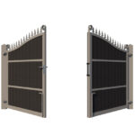 Composite Driveway Gate - The Stratford - Anthracite Grey - opening rear