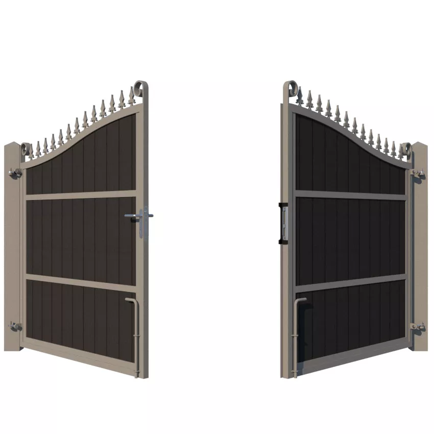 Composite Driveway Gate - The Stratford - Anthracite Grey - opening rear