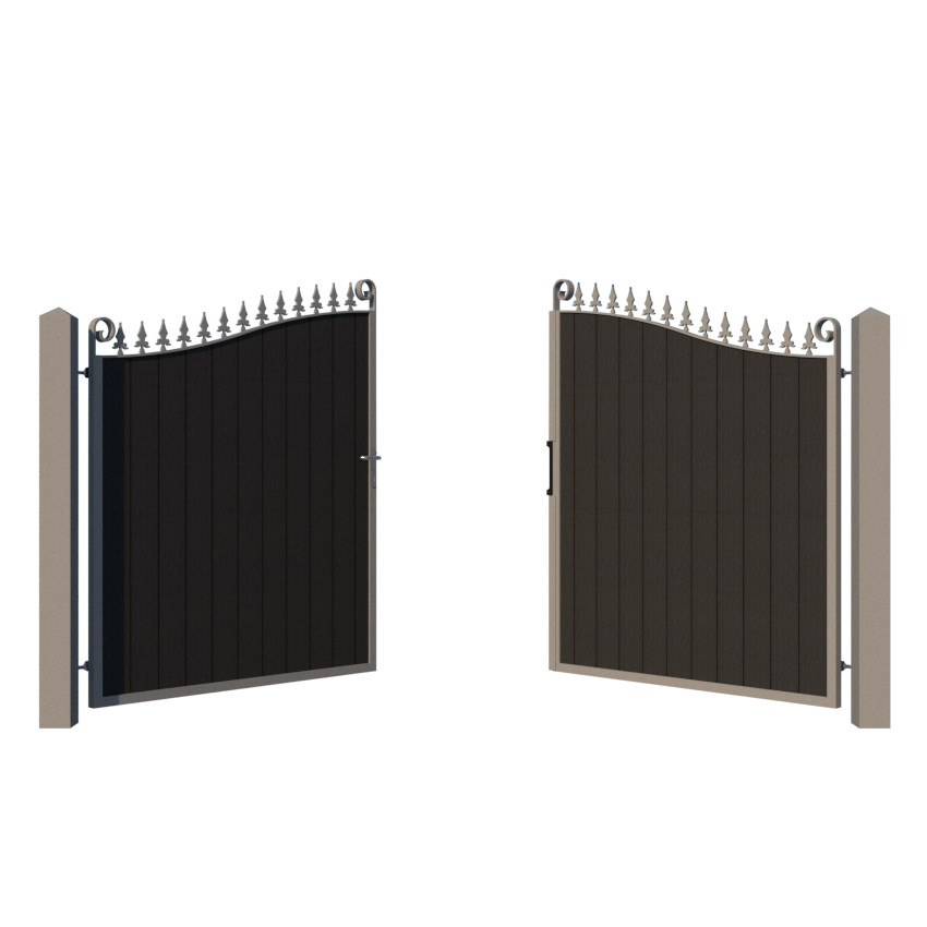 Composite Driveway Gate - The Stratford - Anthracite Grey - opening