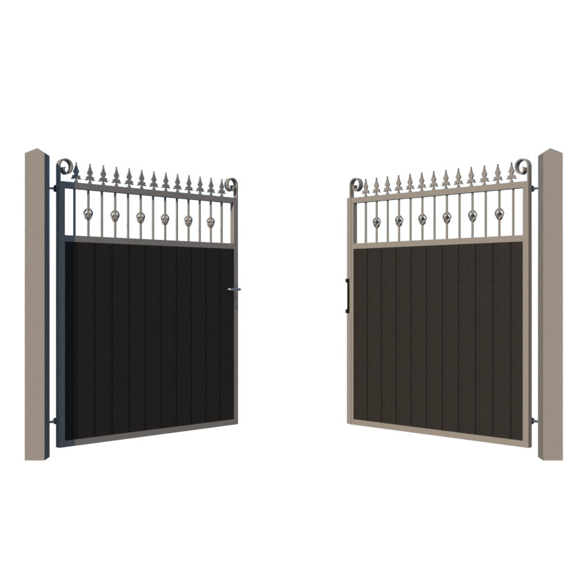 Composite Driveway Gate - The Wilton - Anthracite Grey - opening