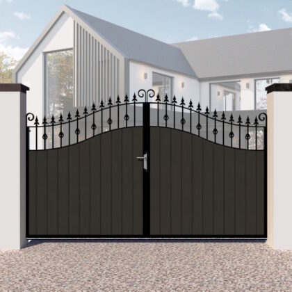 Composite Driveway Gates - The Aberdeen - Swan Neck Top