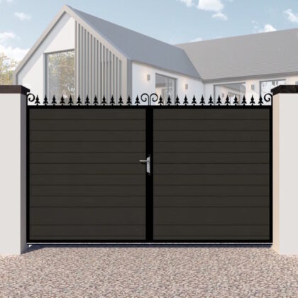 Composite Driveway Gates - The Dartford - Flat Top - horizontal cladding