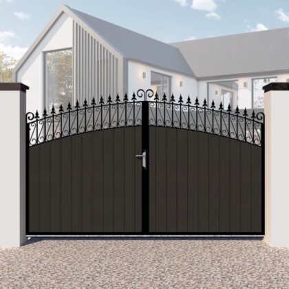 Composite Driveway Gates - The Oxford - Bow Top