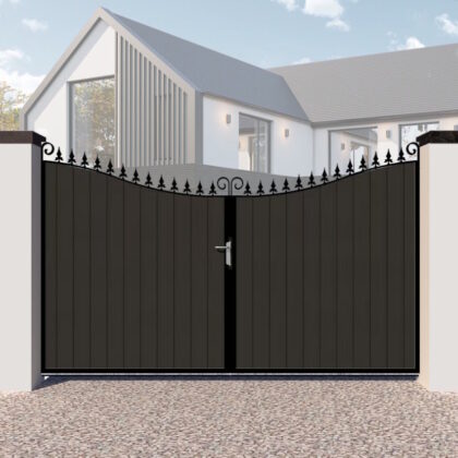 Composite Driveway Gates - The Portsmouth - Inner Swan Neck Top