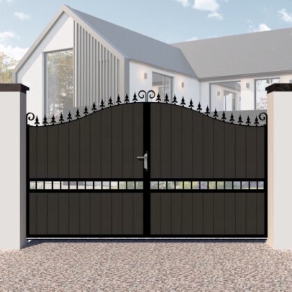 Composite Driveway Gates - The Waltham Forest - Swan Neck Top