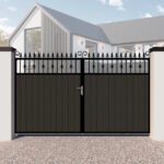Composite Driveway Gates - The Wilton - Flat Top - vertical cladding