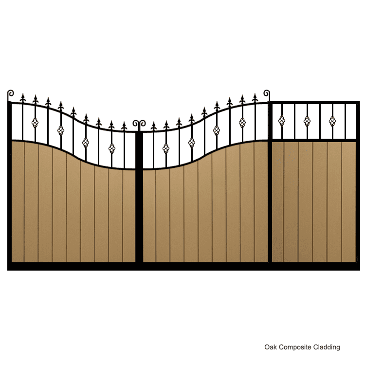Composite Sliding Gate - The Westfield - Oak